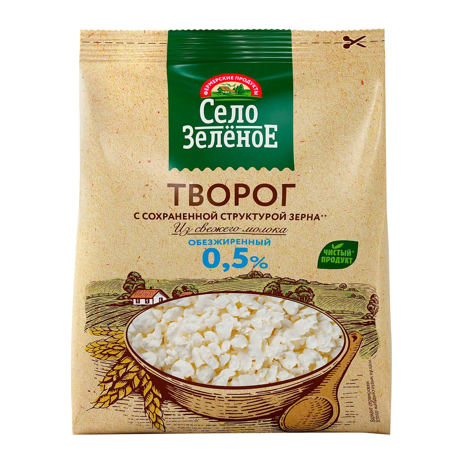 Изображение товара Творог Село Зеленое обезжиренный 300г