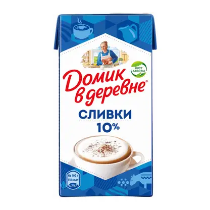 Изображение товара Сливки стерилизованные Домик в деревне 10% 480г