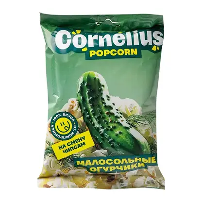 Изображение товара Попкорн Cornelius Popcorn 30г с ароматом малосольных огурчиков