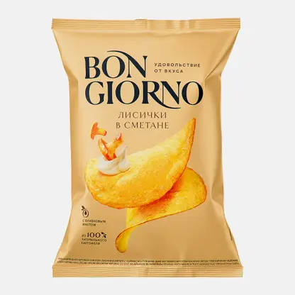 Чипсы со вкусом Лисички в сметане Bon Giorno 120г
