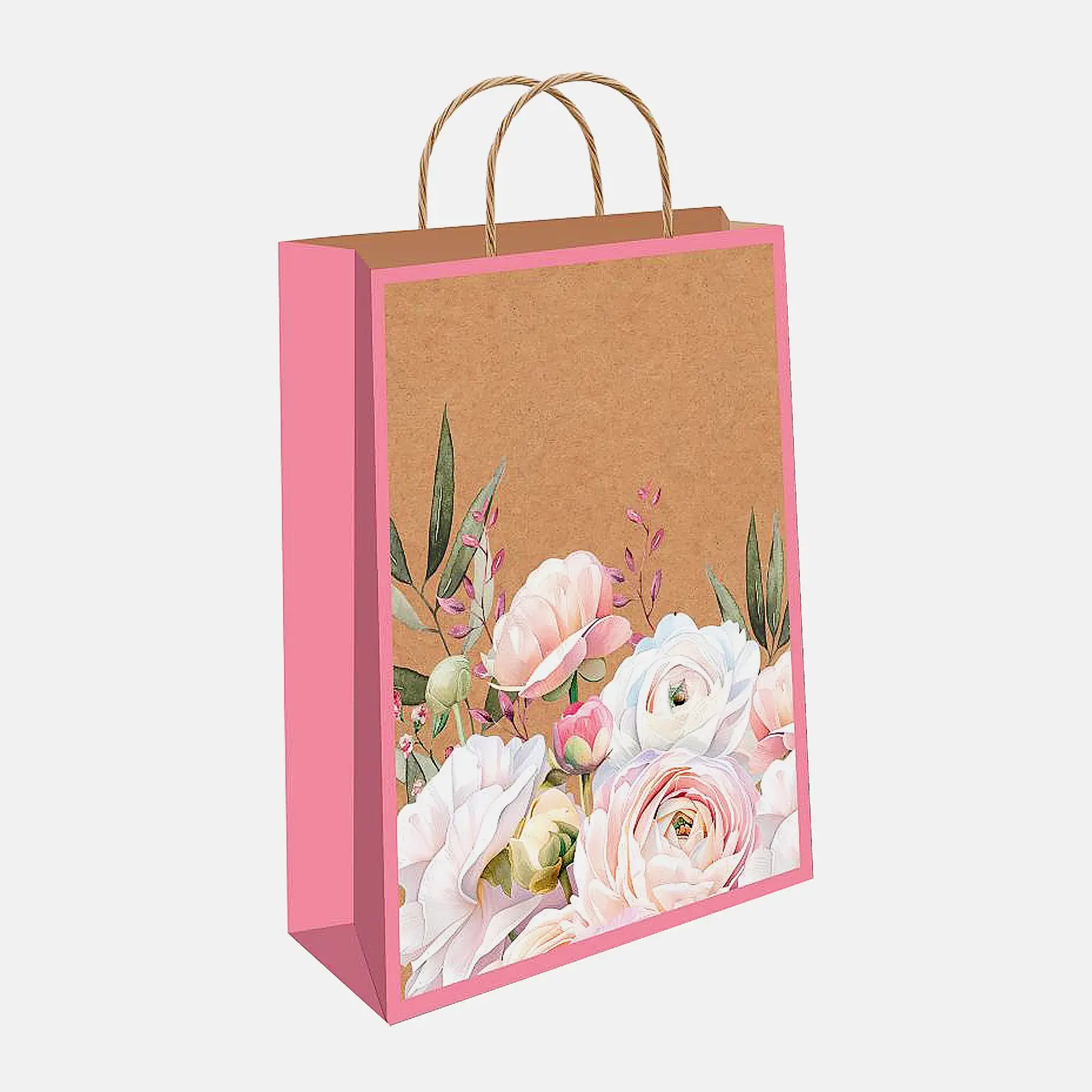 Подарочный пакет крафт 26*32*12см в ассортименте