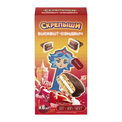Изображение товара Бисквит-сэндвич Скрепыши 180г