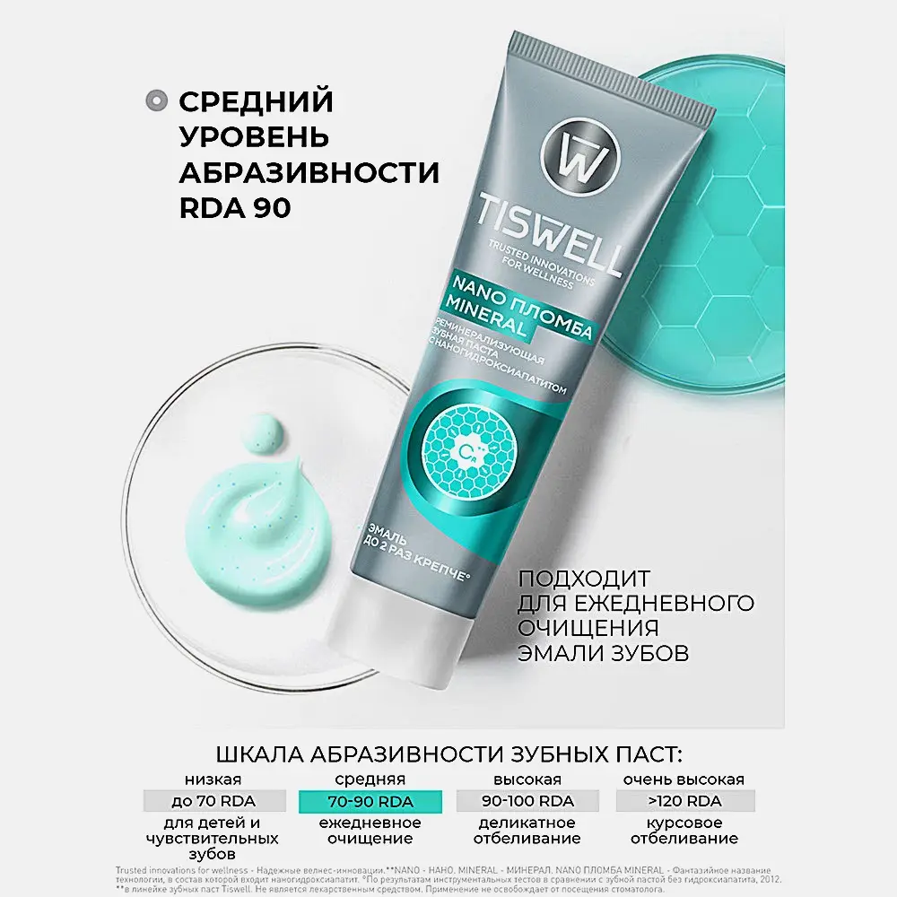 Зубная паста Tiswell реминерализующая с наногидроксиапатитом 110мл - фото 6