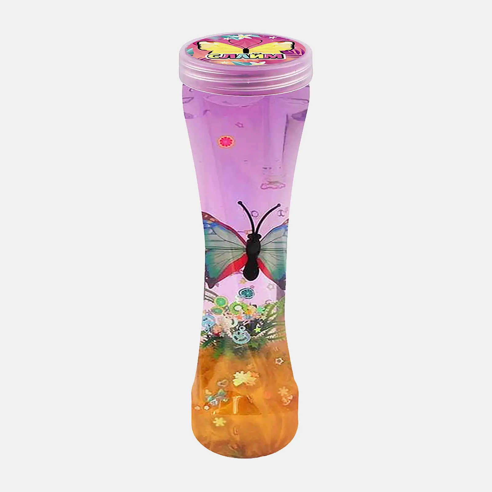 Изображение товара Игрушка LoriRocket Слайм с бабочками и блестками антистресс 0.27 кг