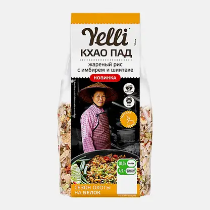 Жареный рис Кхао Пад с имбирем и шиитаке Yelli 170г