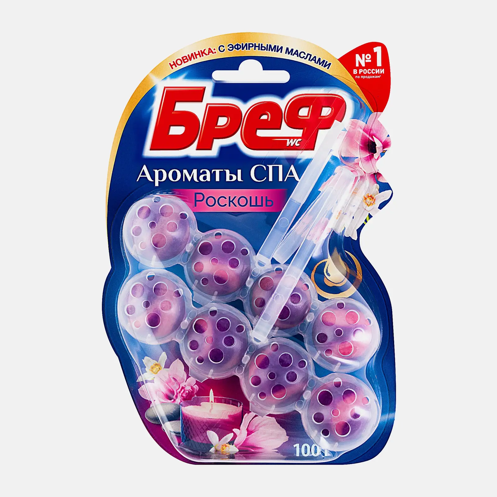 Туалетный блок Бреф Ароматы СПА Роскошь шарики для унитаза 2шт*50г Туалетный блок Бреф Ароматы СПА Роскошь шарики для унитаза 2шт*50г