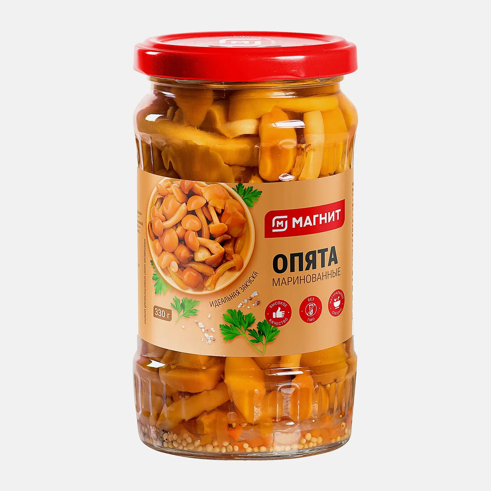 Изображение товара Грибы Опята маринованные 330 г Магнит вкусная закуска и ингредиент