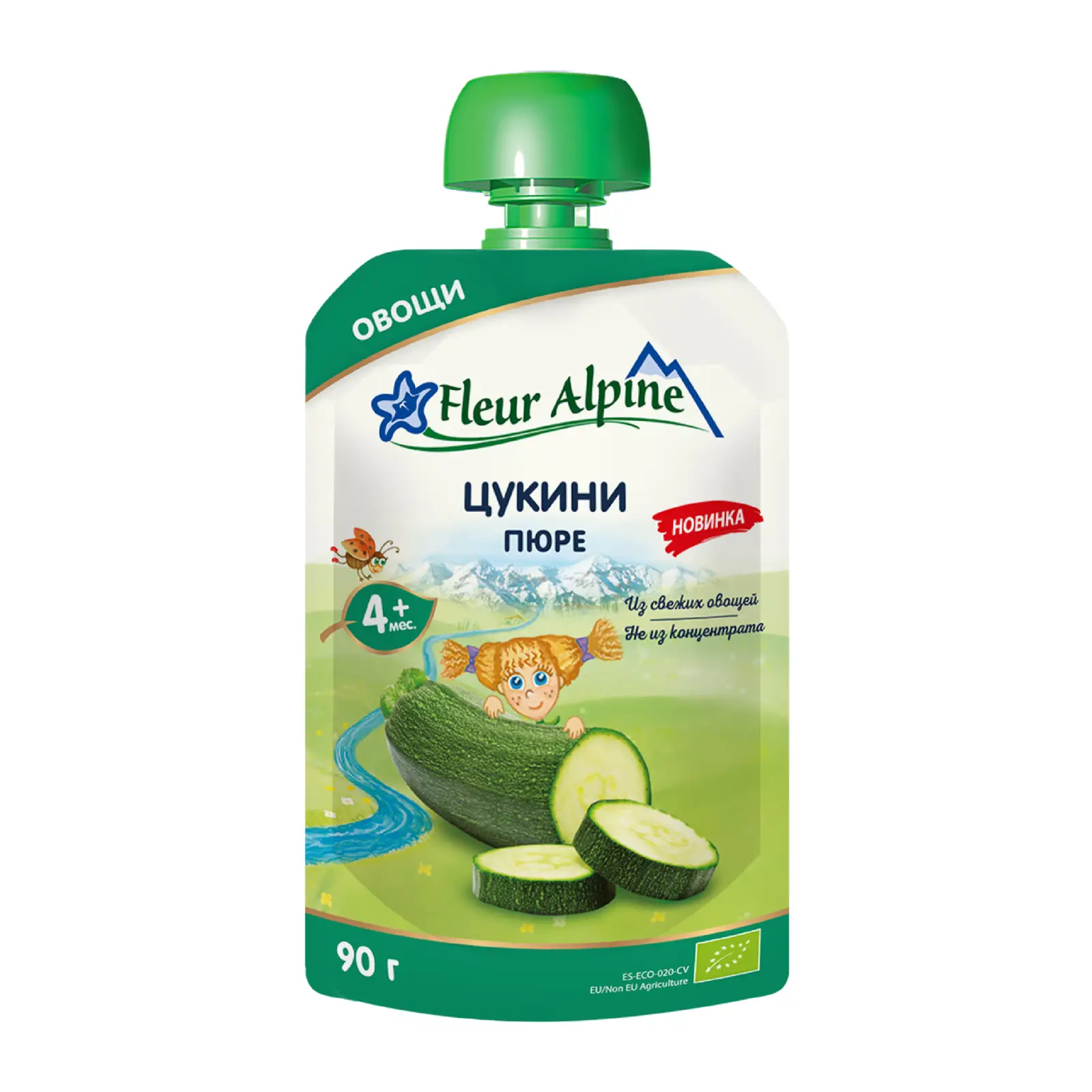 Изображение товара Пюре из цукини Fleur Alpine 90г натуральный овощной продукт для малышей