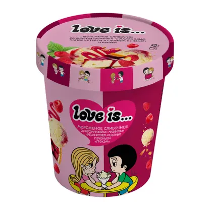 Изображение товара Мороженое сливочное со вкусом чизкейка с малиновым наполнителем 270г Love Is