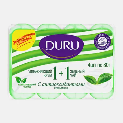 Мыло Duru 1 + 1 Soft Sens крем и зеленый чай 80г*4шт