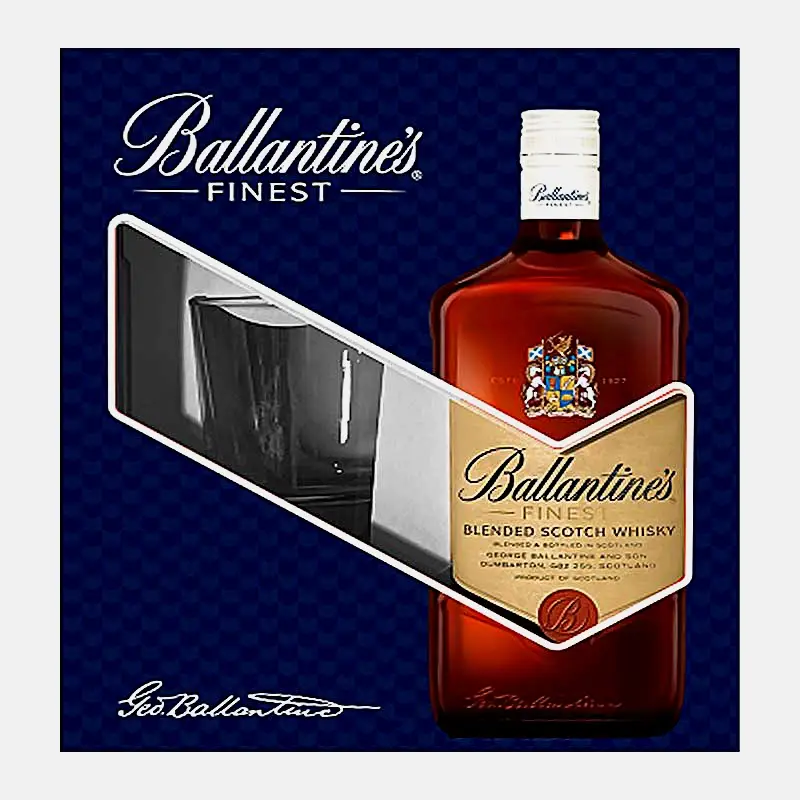 Изображение товара Виски Ballantines Finest 40% 750мл + стакан подарочная упаковка