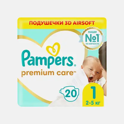 Подгузники Pampers Premium Care Newborn р.1 2-5кг 20шт