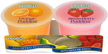 Изображение товара Пудинг Cocon Апельсин Клубника с кусочками фруктов 2х118г
