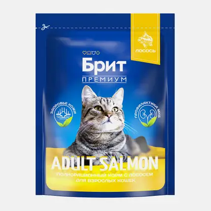 Сухой корм для кошек с лососем Brit 400г