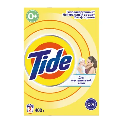 Изображение товара Стиральный порошок Tide для чувствительной кожи автомат 400г Изображение товара Стиральный порошок Tide для чувствительной кожи автомат 400г