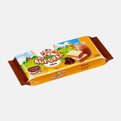 Вафли с шоколадной начинкой Коровка 300г