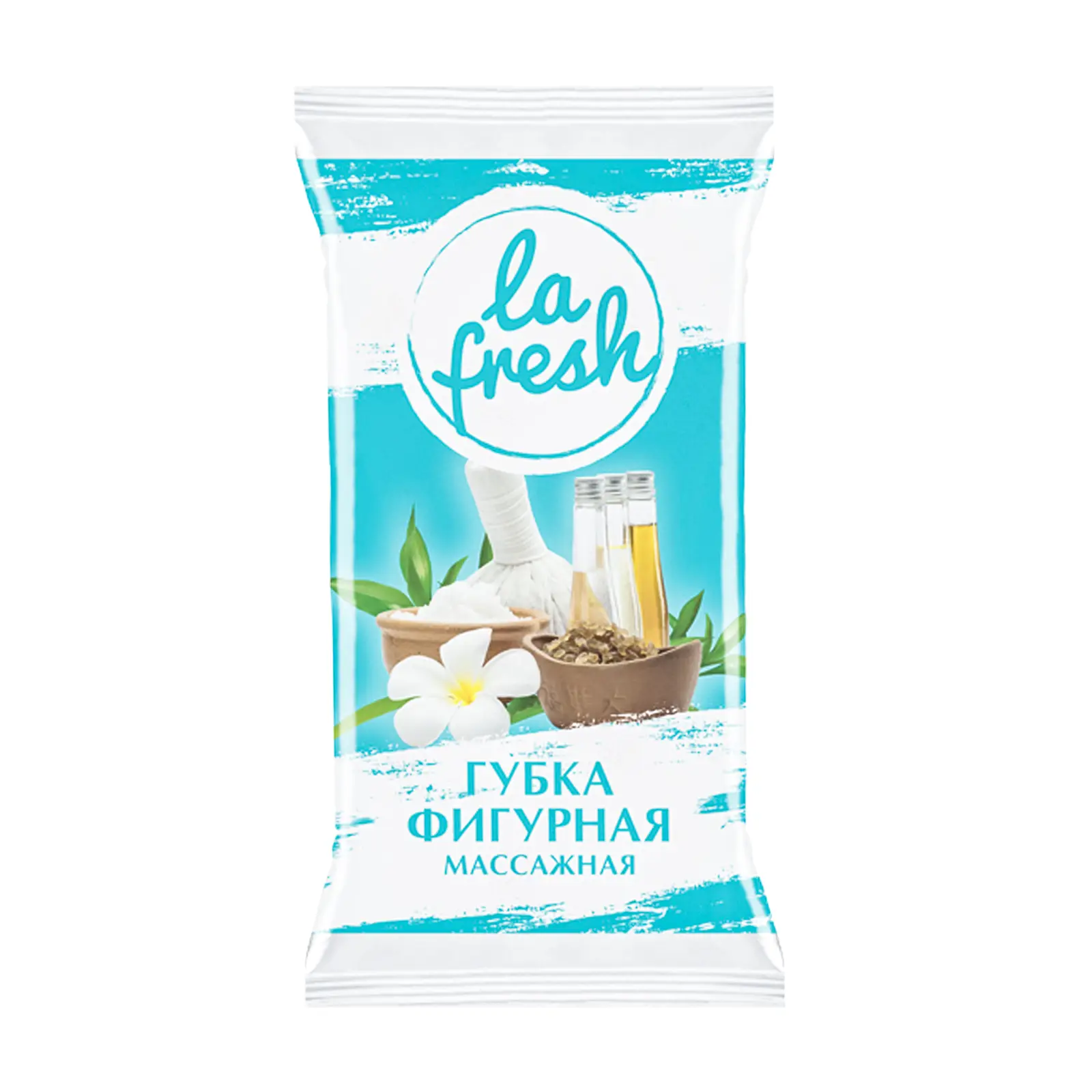 Губка для тела La Fresh фигурная массажная 8.8*4*16.5см 12г в ассортименте