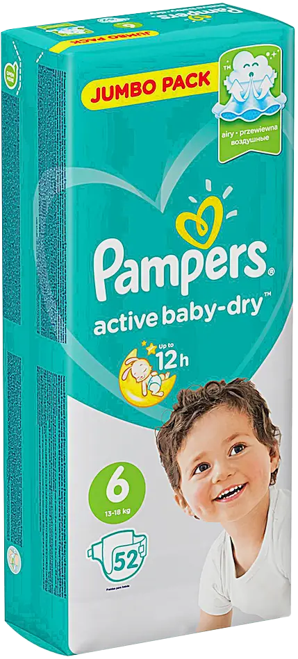 Подгузники Pampers Active Baby-dry р.6 13-18кг 52шт - фото 3
