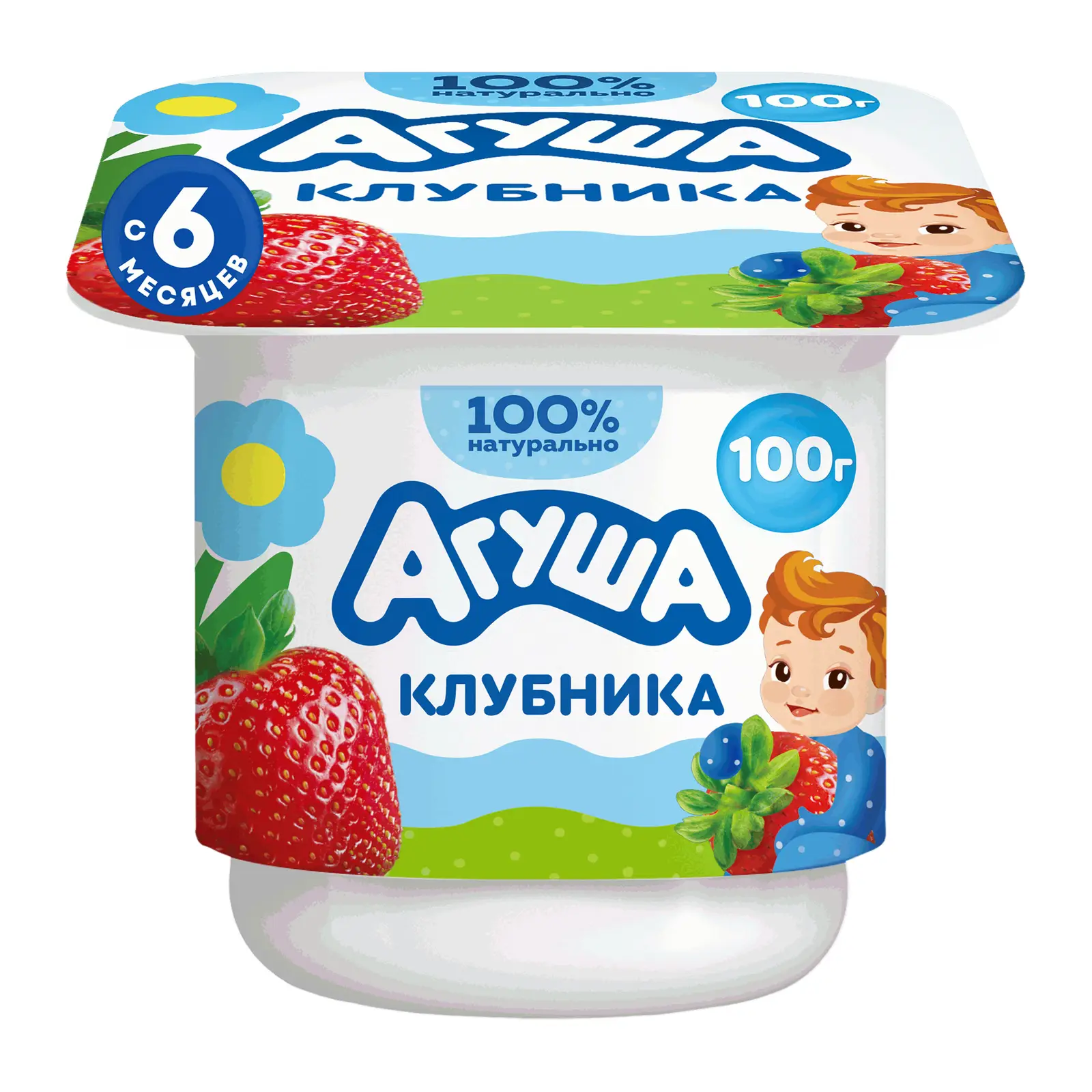 Изображение товара Творог Агуша фруктовый клубника 3.9% 100г