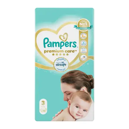 Изображение товара Памперсы Pampers Premium Care размер 3 52 шт для малышей 6-10 кг