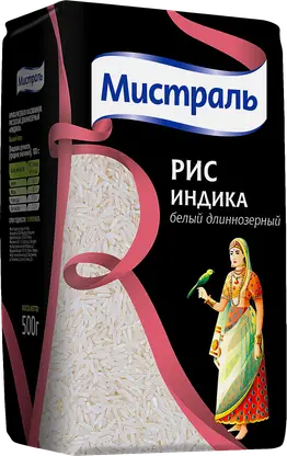 Рис Мистраль Индика белый длиннозерный 500г