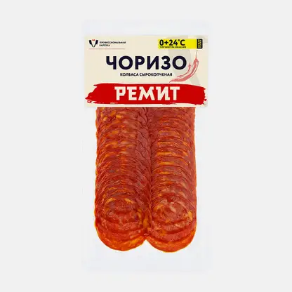 Колбаса Ремит Чоризо сырокопченая полусухая нарезка 70г