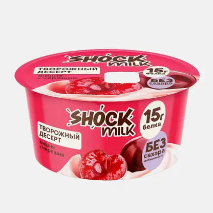 Творог мягкий высокобелковый без сахара вишня и черешня Shock Milk 1.4% 150г