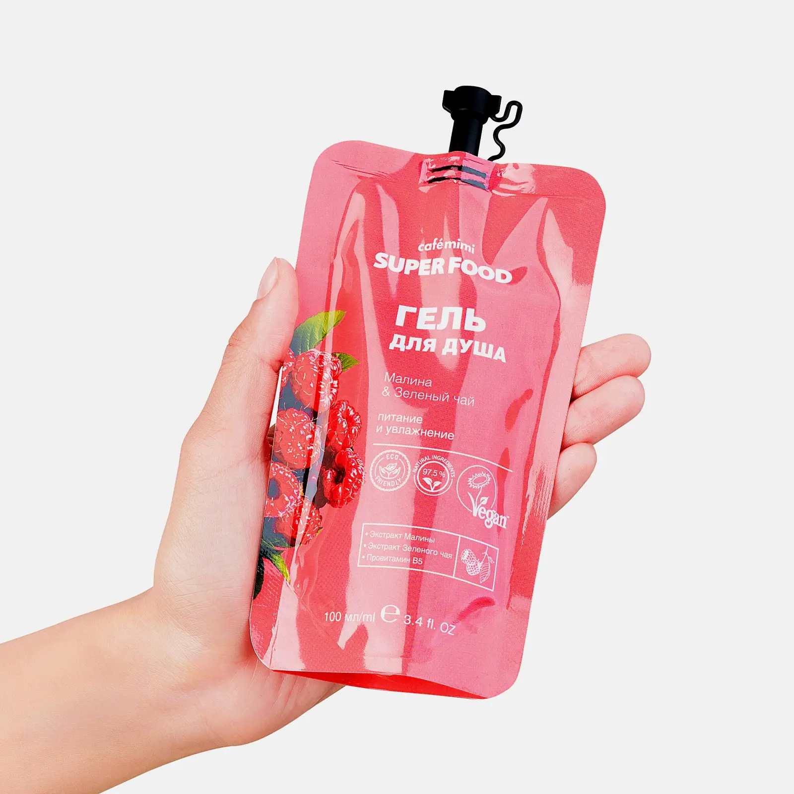 Гель для душа Cafe mimi а Малина-зеленый чай 100мл