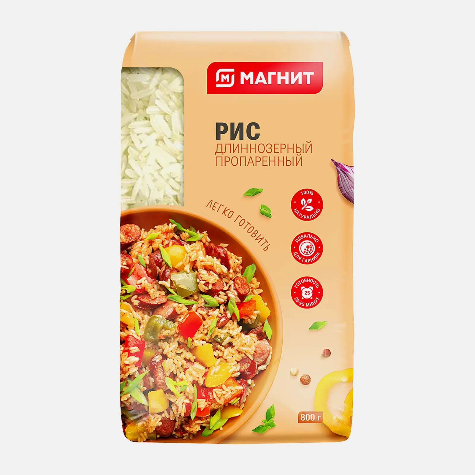 Длиннозерный рис пропаренный Семейные секреты/Магнит 800г