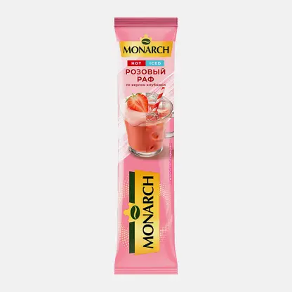 Напиток кофейный Розовый раф клубника Monarch 16г