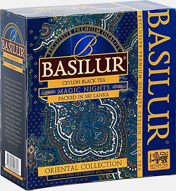 Чай черный Basilur Magic Nights клубника абрикос ананас папайя 100пак*2г