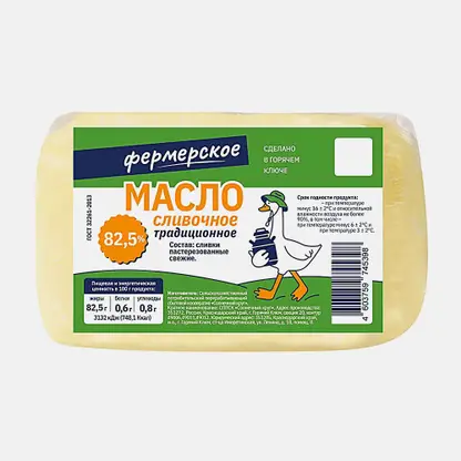 Сливочное масло Традиционное фермерское 82.5% 500г