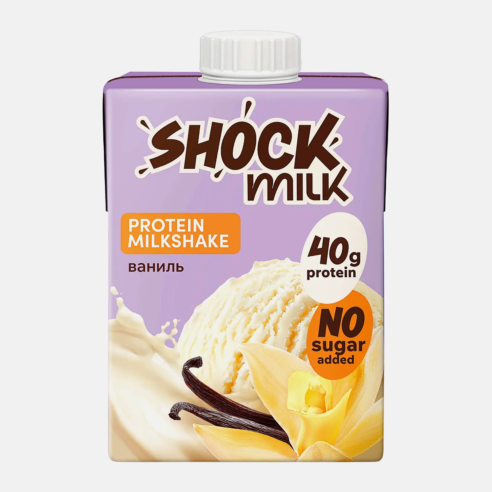 Изображение товара Высокобелковый ванильный молочный коктейль Shock Milk 480 мл
