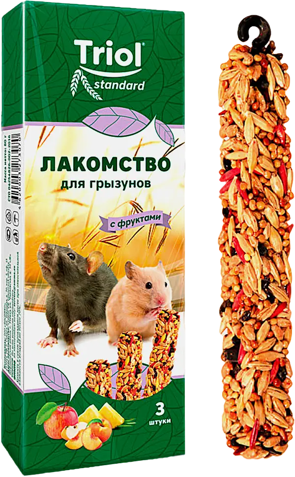 Лакомство для грызунов с фруктами Triol 80г