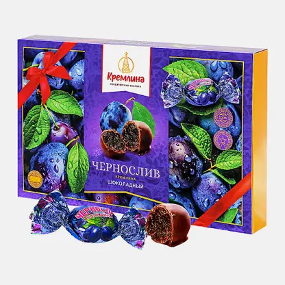 Конфеты в коробке Кремлина Чернослив шоколадный 240г