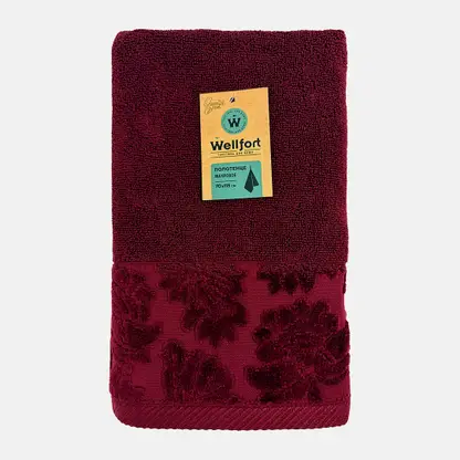 Махровое полотенце красное Bohemian Wellfort 70*115см
