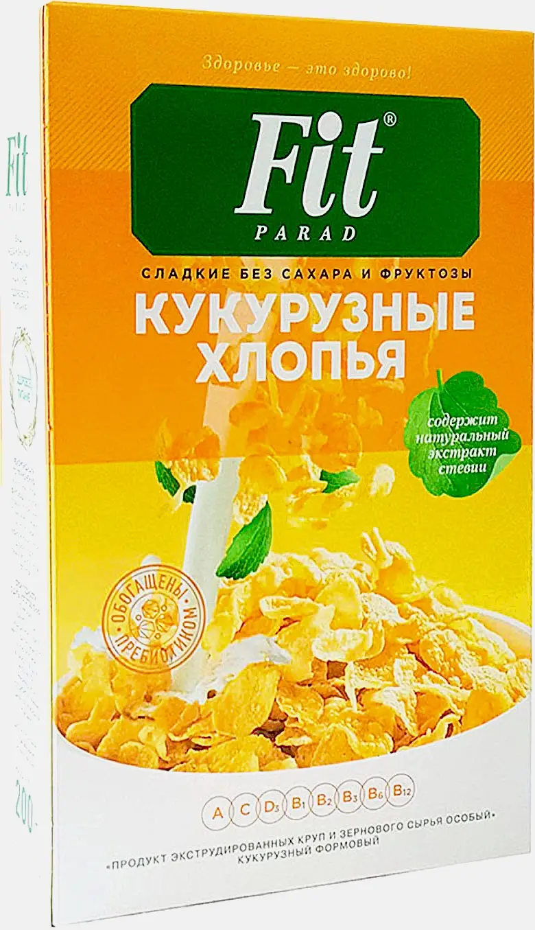 Кукурузные хлопья Fit Parad без сахара 200г