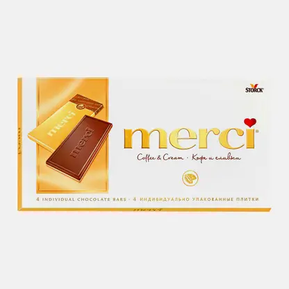 Шоколад Молочный Кофе и Сливки Merci 100г