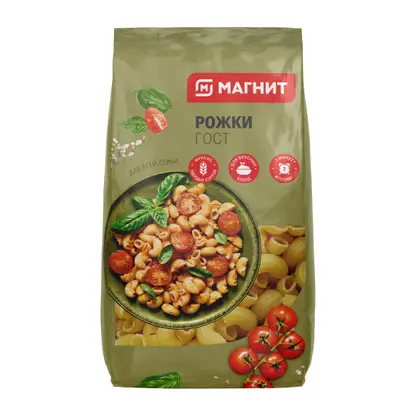 Изображение товара Макароны Рожки Магнит 400г в ассортименте