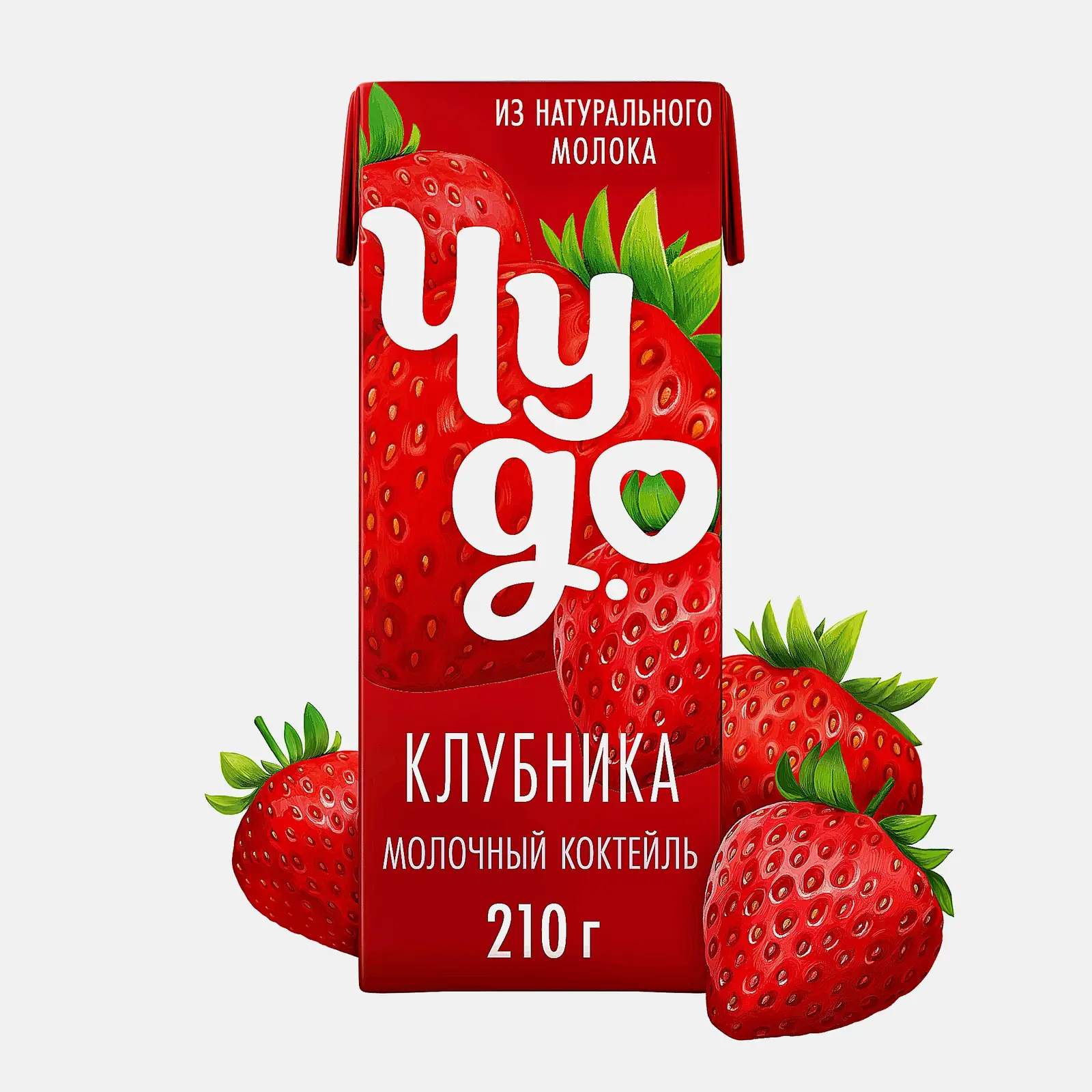 Изображение товара Молочный коктейль Чудо Клубника 2% 200 мл - вкусный напиток с кусочками ягод