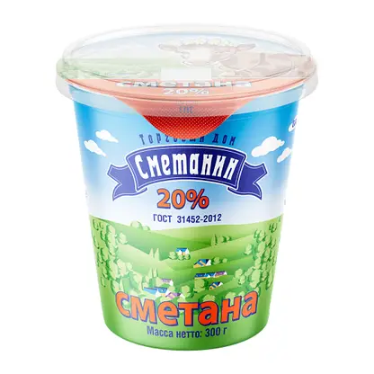 Изображение товара Сметана Сметанин 20% 300г