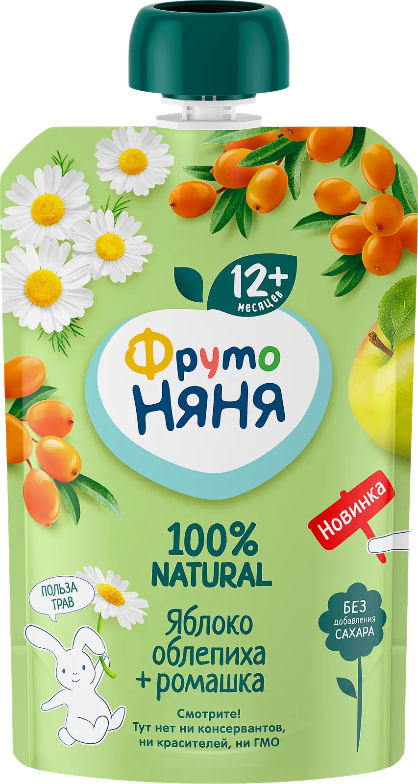 Пюре ФрутоНяня яблоко-облепиха-ромашка 90г