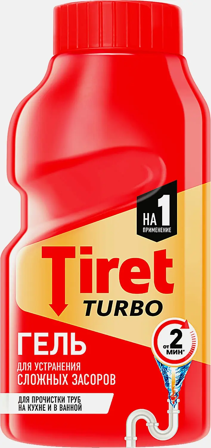 Гель для устранения засоров в трубах Tiret Turbo 200мл