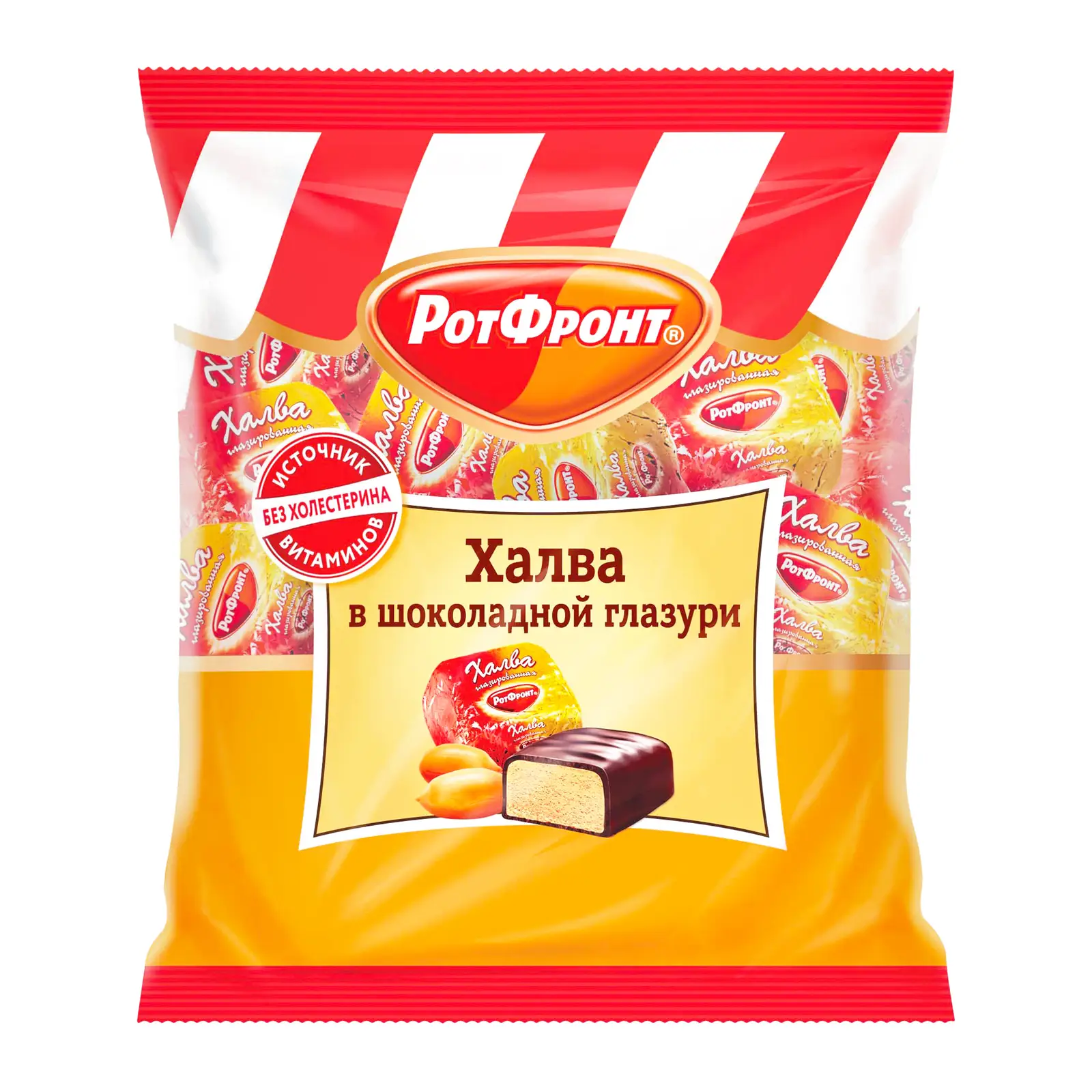 Изображение товара Конфеты Рот фронт Халва в шоколадной глазури 370г