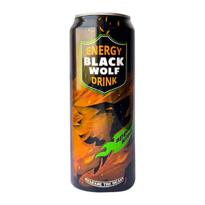 Изображение товара Напиток энергетический Black Wolf Apple Kiwi 450мл