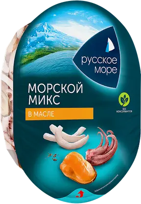 Морской микс Русское море в масле 180г