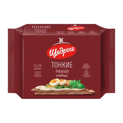 Изображение товара Хлебцы ржаные тонкие Щедрые 170г