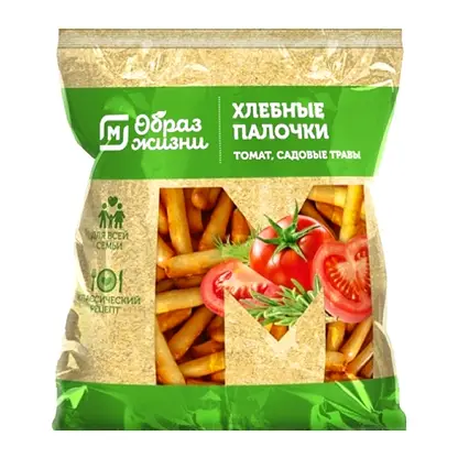 Изображение товара Хлебные палочки со вкусом томата и садовых трав М Образ жизни 120г