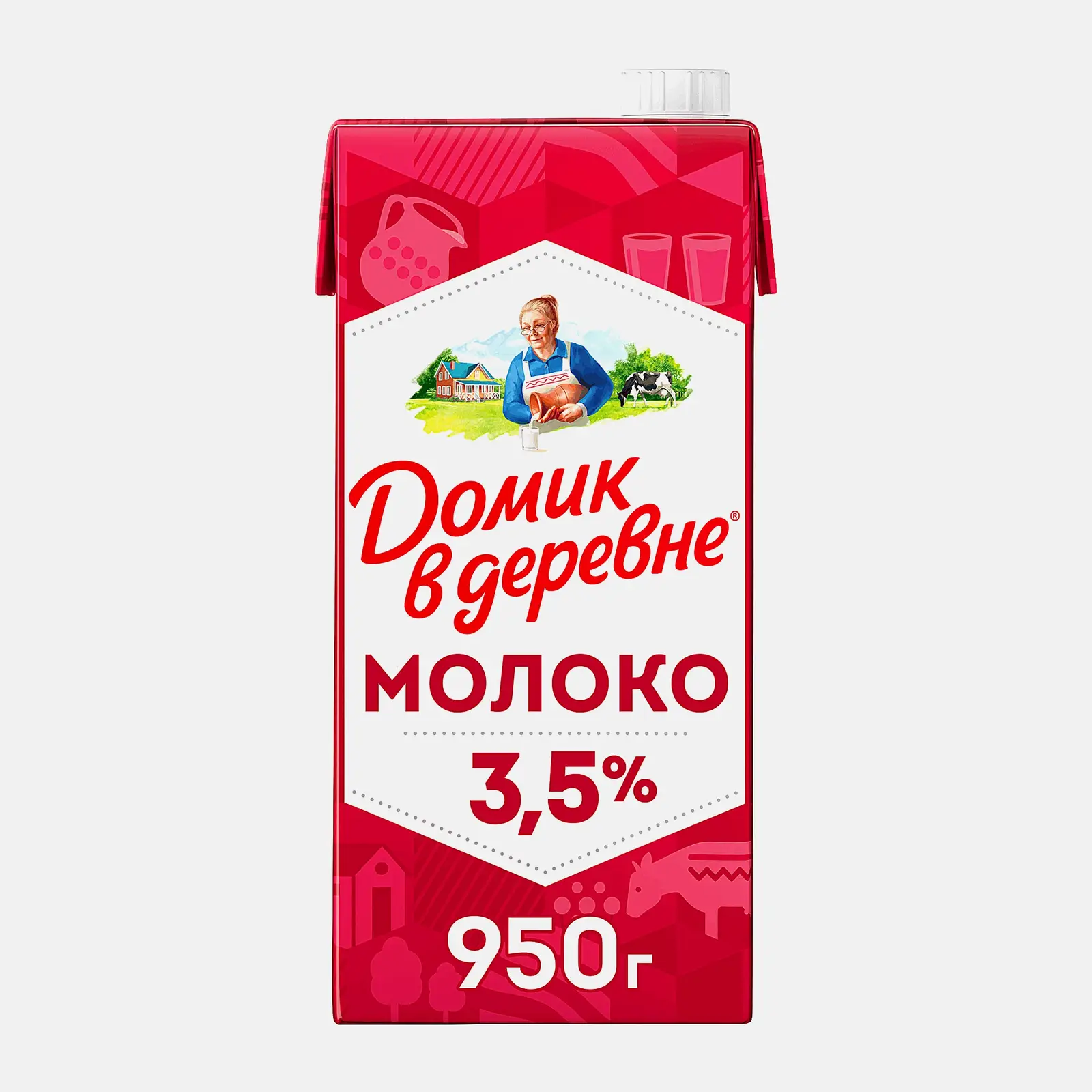 Молоко стерилизованное Домик в деревне 3.5% 950г
