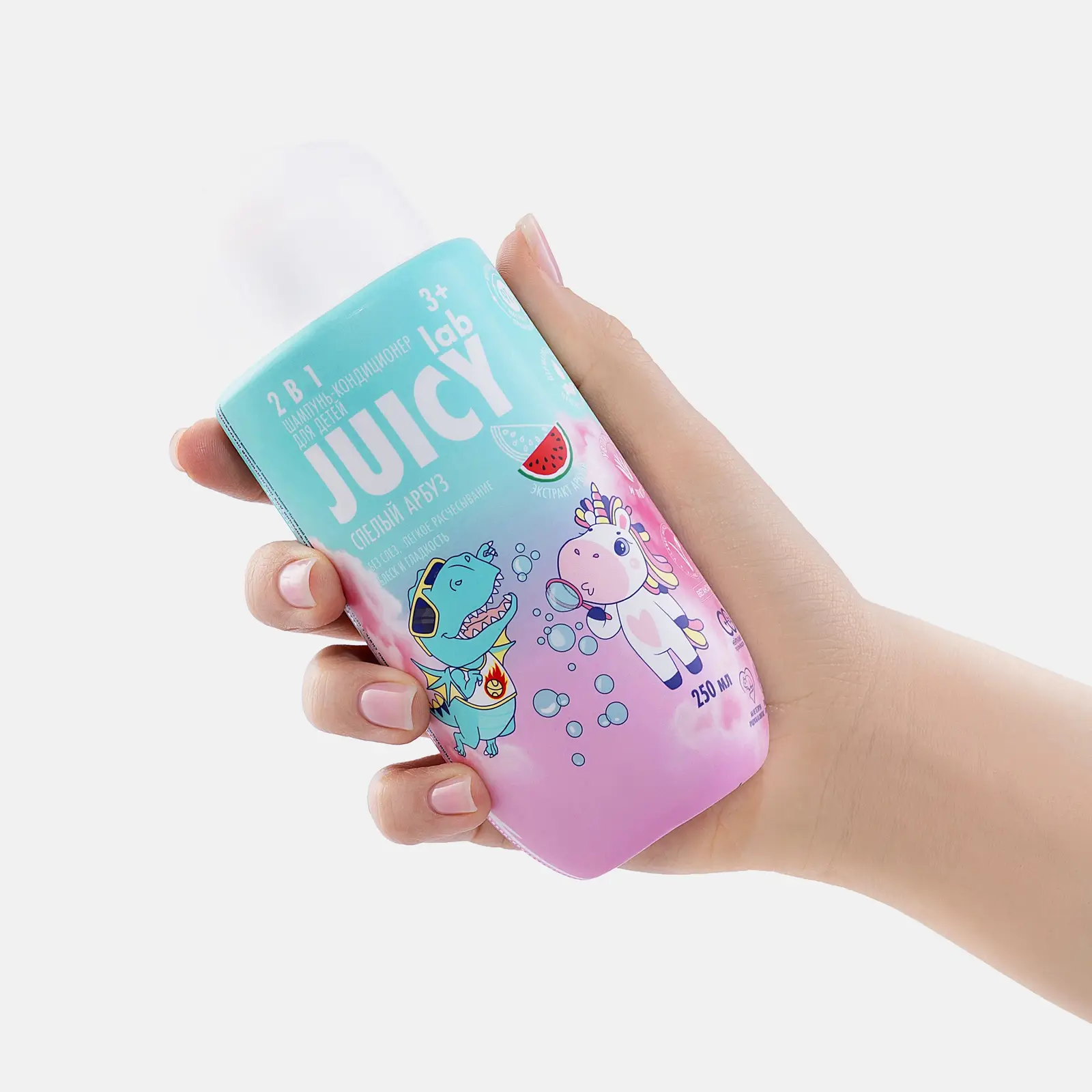 Шампунь-кондиционер для детей Juicy Lab Спелый арбуз 2в1 250мл - фото 2 Шампунь-кондиционер для детей Juicy Lab Спелый арбуз 2в1 250мл - фото 2